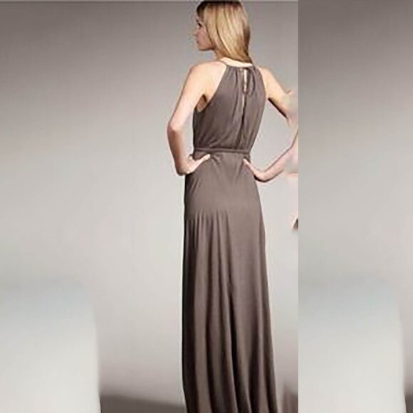 Theory Taupe Brown Jersey Soft Maxi Dress - Picture 2 of 10